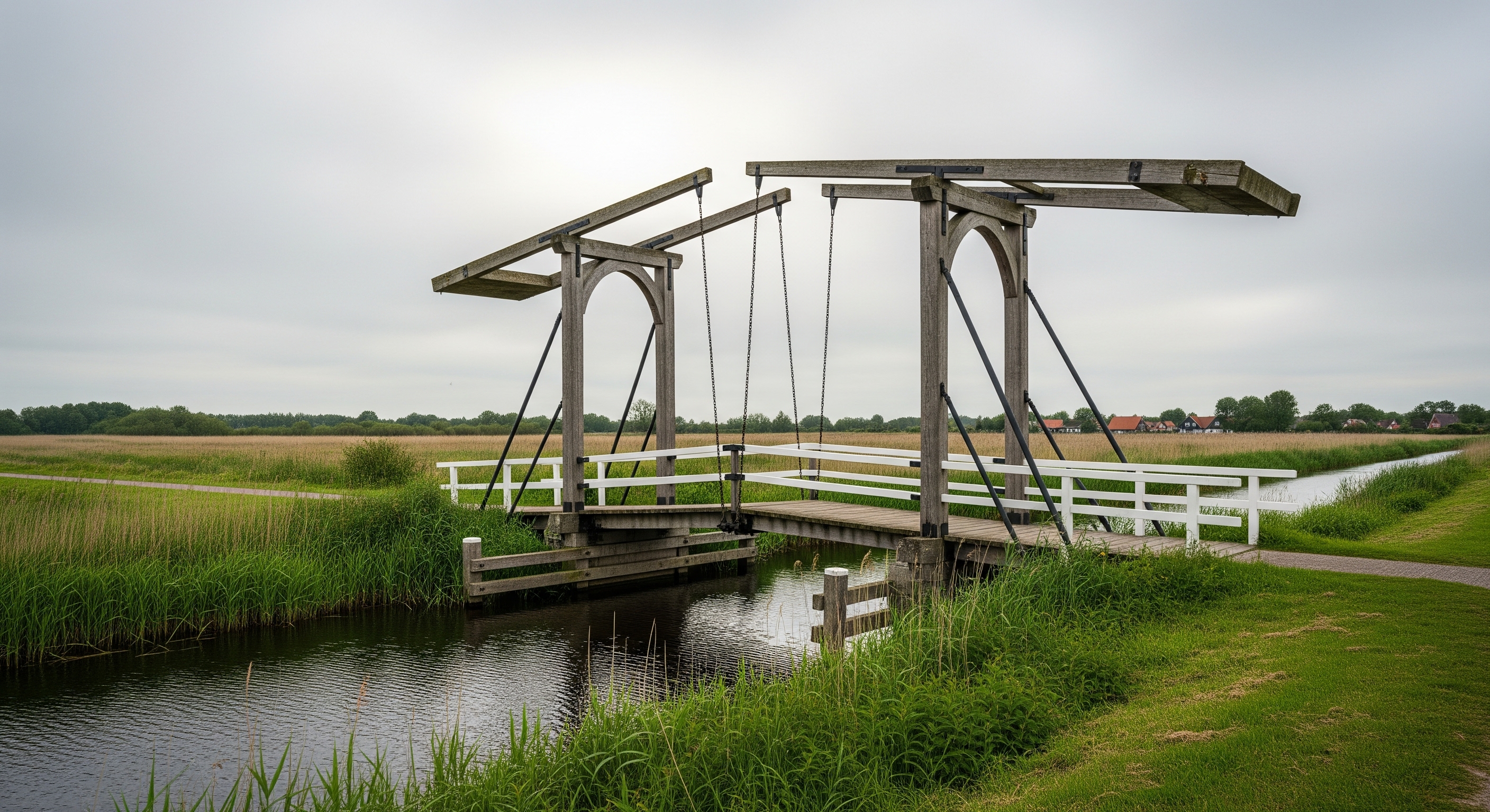 Klappbrücke über einen Fehnkanal in Ostfriesland